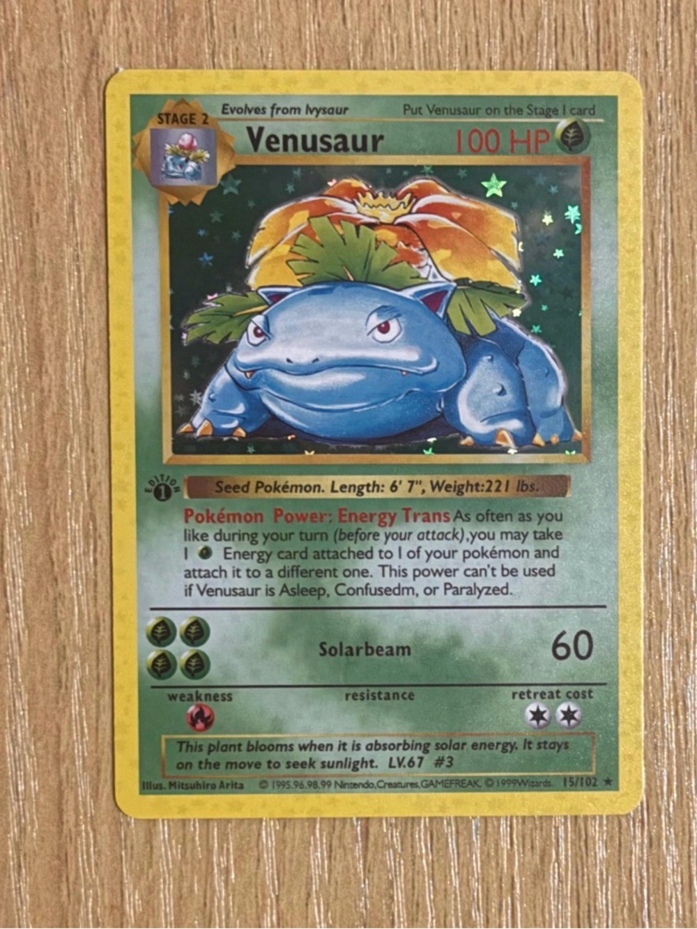 Venusaur base set vintage customized cards